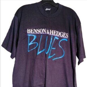 NWOT Vintage Benson & Hedges Blues Tee Black Adult Large 100% Pre-Shrunk Cotton